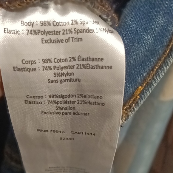 FINAL PRICE INDIGO BLUE cotton blue denim distressed overalls w elastic sides - Picture 16 of 16